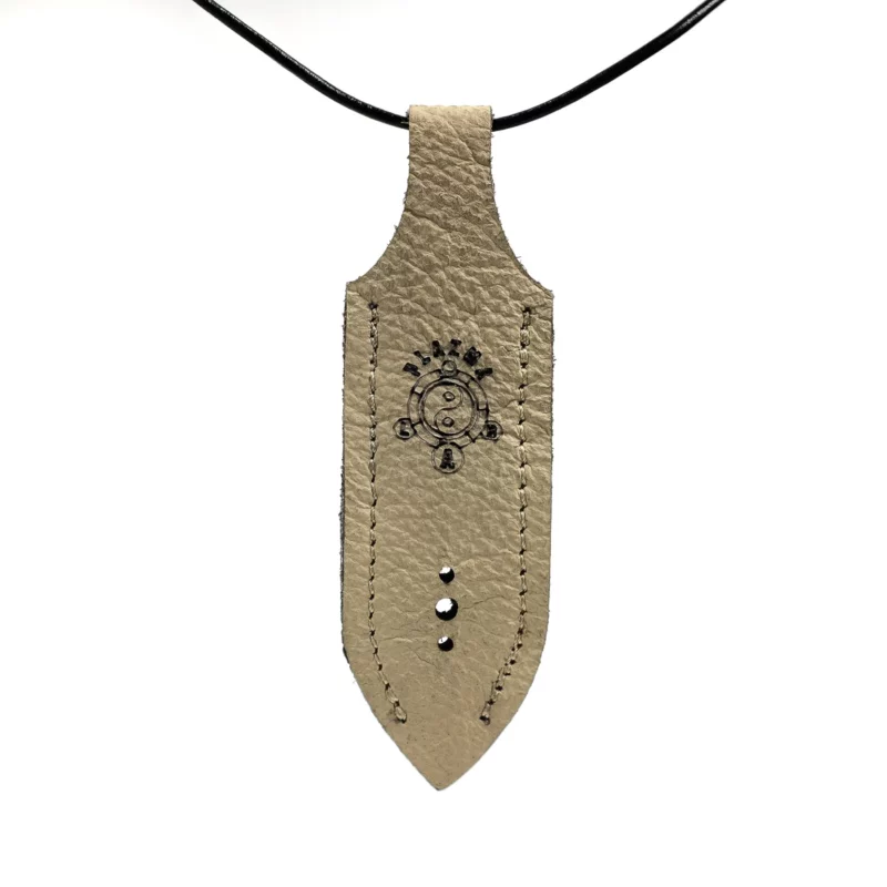 Skórzany Naszyjnik Plazmatyczny na GANS - Kremowy